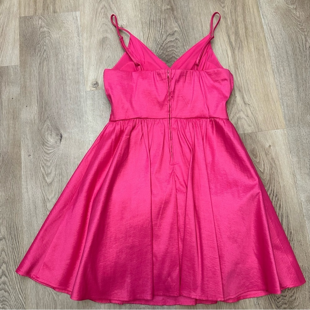 Honey and Rosie Hot Pink Satin Mini Dress Size 7 - Picture 5 of 9